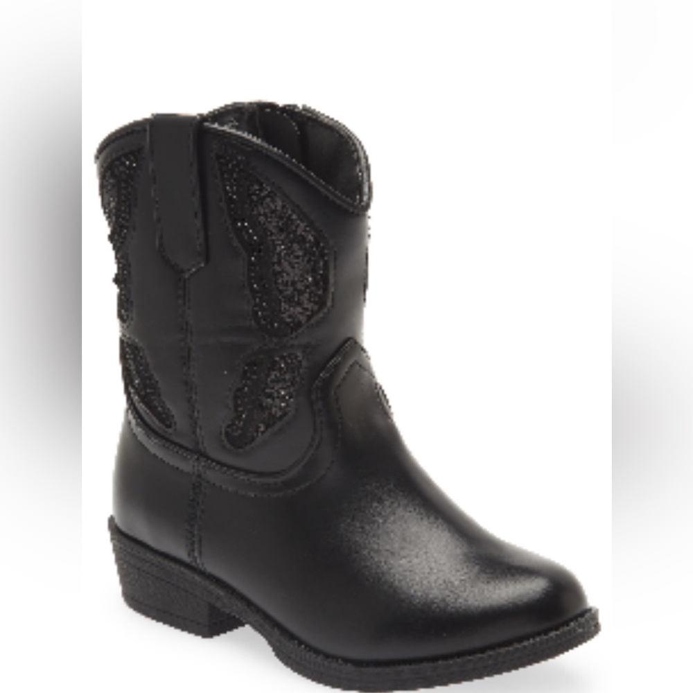 Steve Madden Rhinestone Butterfly Western Boot Little Kid/Big Kid Size 3